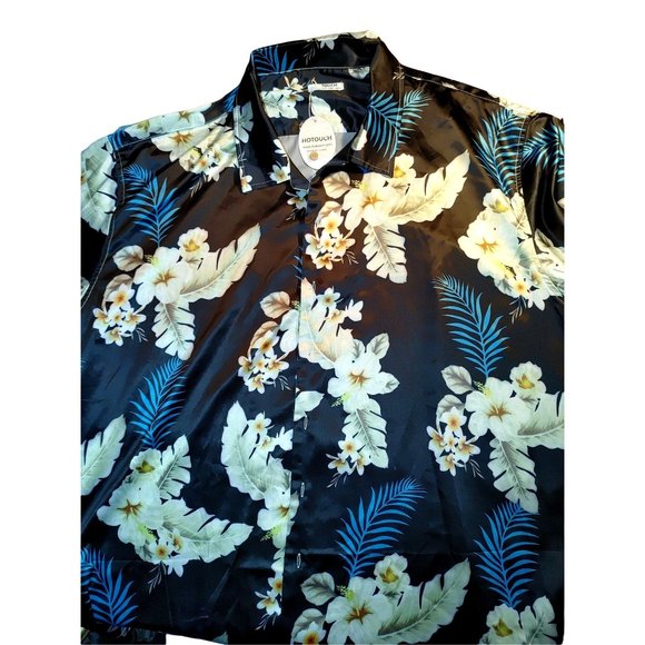 NWT MENS HOT TOUCH FLORAL & FEATHERS HAWAIIAN SHIRT XXXL - Picture 1 of 7